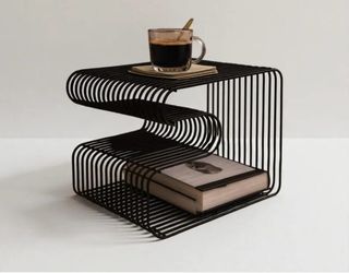 Black wire side table