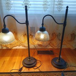 Pair of Black Lamps 30" tall 14" wide 