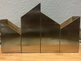 NATE BERKUS Asymmetrical Organizer Brass Gold Tone Made In India