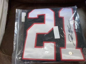 Deion Sanders Custom Atlanta Falcons Autographed Jersey Beckett Authenticated $200