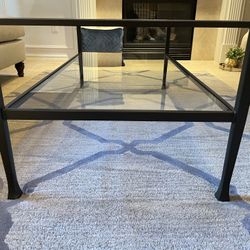 Pottery Barn Metal & Glass Coffee Table