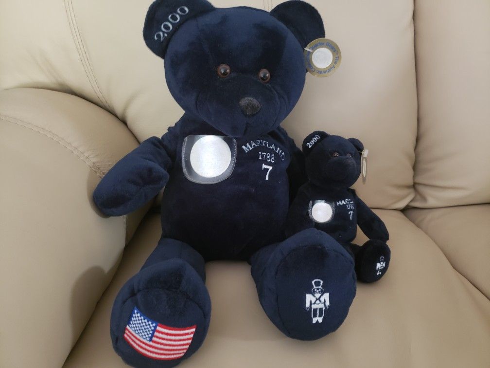 Set Of 2 Maryland Teddy Bears 