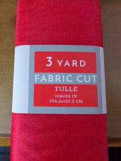3 Yard Red Fabric Cut Tulle Brand New