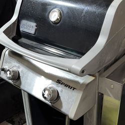 Weber Spirit 2 Burners BBQ Grill Propane LP E-210 Red Silver And Black Stainless Steel