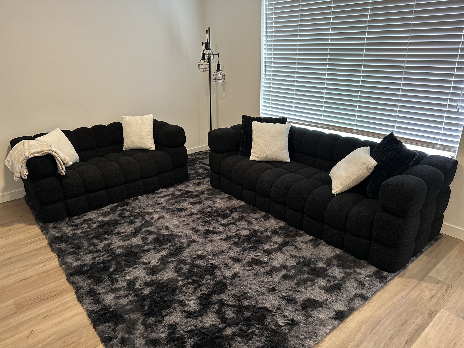 Modern black Couch / Sofa 2 Piece