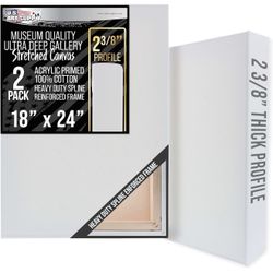 U.S. Art Supply Stretched Canvas for Painting 18" x 24" 