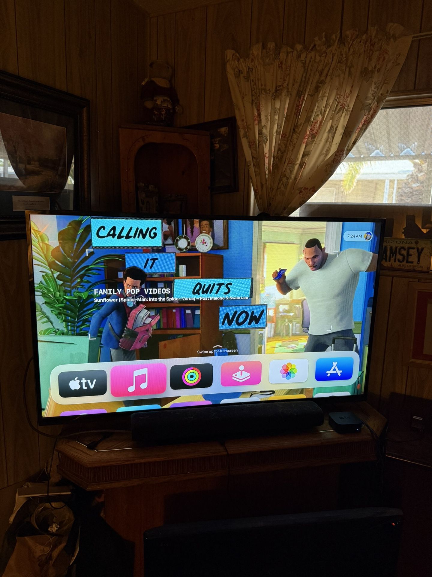 55” tv with Apple 4k and Samsung soundbar