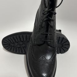 Women’s Black Italian Leather Wing Tips (10)