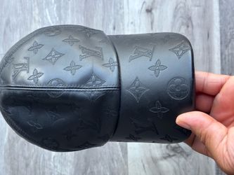 Authentic Louis Vuitton LV Monogram Shadow Leather Baseball Cap Hat Black