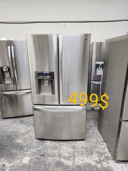 36" KENMORE 3 DOORS STAINLESS STEEL EXCELLENT CONDITIONS I MAKER AND WATER PERFECT DISPENSER DELIVERY AVAILABLE
