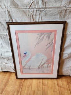 80's Deco Swan Print Art