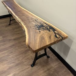 Live Edge Walnut Sofa Table