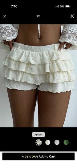 Aloruh Women's New Solid Color Elegant Sweet Ballerina Style Ultra-Low Waist Multiplayer Ruffle Skort, Autumn/Winter, Concert Women