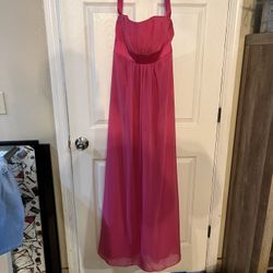 Hot Pink Floor, Length Prom Dress, Formal Dress Graduation Dress