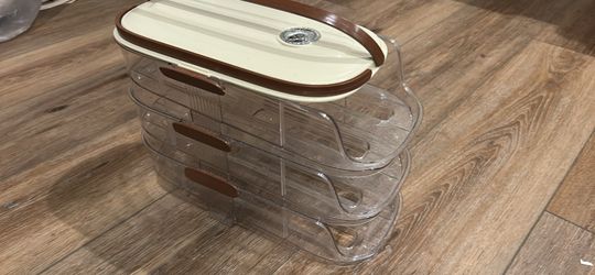 Three tray egg holder for fridge