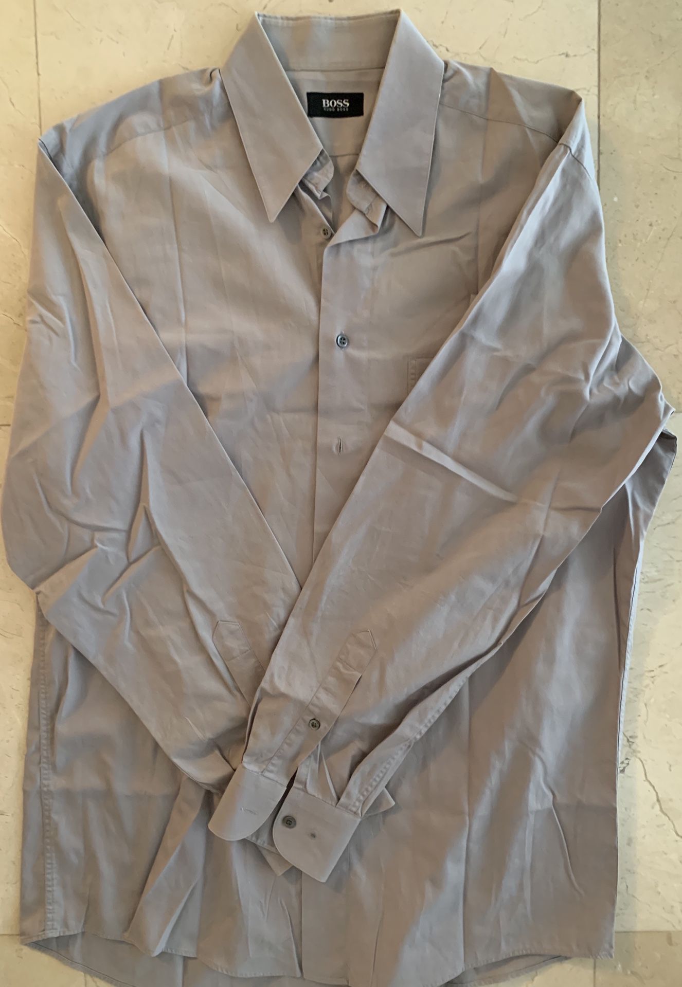 Hugo Boss Men luxury grey dress shirt 15.5 | 34/35