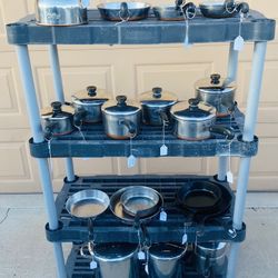 Revere Ware Pre 1968 Pots Pans Tea Kettle Stock Pot - Cast Iron Pans