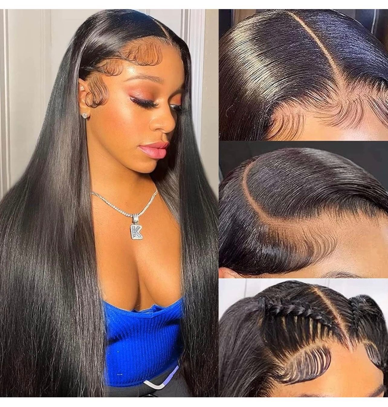 BRAND NEW IN BOX Lace Front Wig Virgin Human Hair Straight 13x4 HD Transparexnt Lace Fronztal Human Hair Wigs Pre Plucked 26 Inch 180% Density 