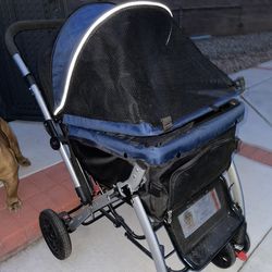 HPZ Pet Rover Premium Heavy Duty Dog/Cat/Pet Stroller Travel Carriage With Convertible Compartment/Zipperless Entry/Reversible Handle/Pump-Free Rubber