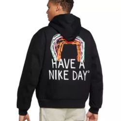 Nike Men's Rainbow Have A Nike Day Full-Zip Hooded Jacket-Black/White XXL