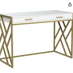 Modern White & Gold Desk $68