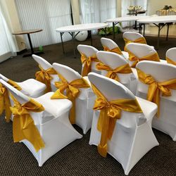 55 Gold Chair Sashes For $40