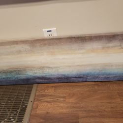 Large 3Ft. x 1Ft. Canvas Ocean & Sky Scene Wall Art Deco - Like-New 