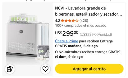 NCVI Baby Bottle Washer Sterilizer Dryer 3-in-1 Automatic Large Capacity Open Box