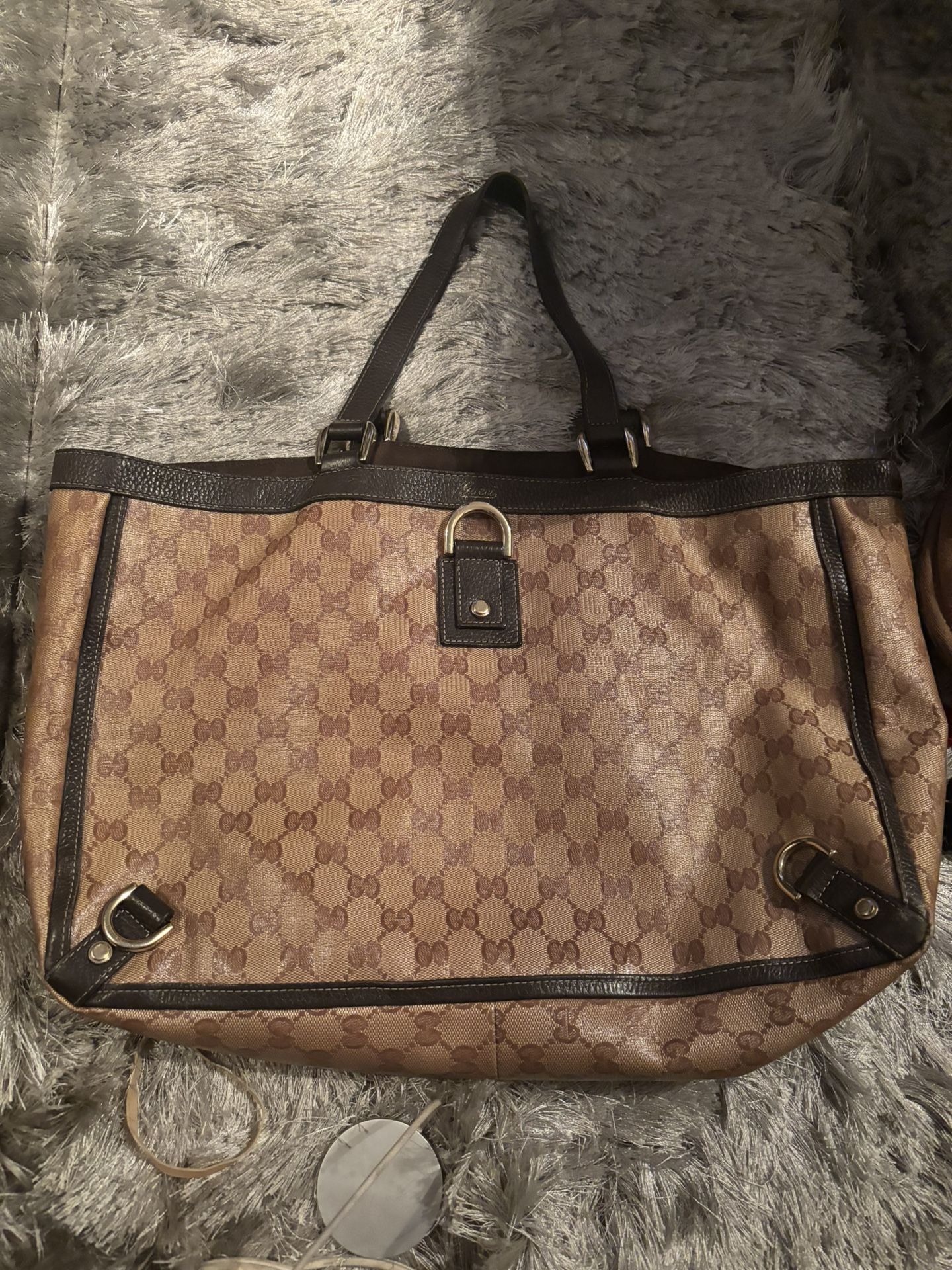 Gucci Tote leather Shoulder Bag large Abby handbag gg logo purse monogram y2k