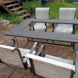 Patio Table And Chairs.  Picture Does Not Show Included Glass Insert.