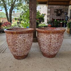 Rustic Flower Clay Pots, Planters, Plants. Pottery,  Talavera $80 cada una