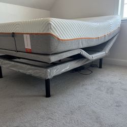 Queen Bed ! Tempurpedic Contour Supreme Mattress With Adjustable Base ! Movable Bed Motorized Bed ! Power Bed ! Free Delivery 