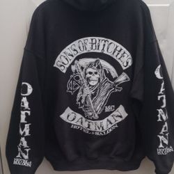 Men's Oatman Arizona Hotel And Saloon Size Extra Large Vintage? Zip Up Long Sleeve Sweatshirt Hoodie Good Condition
