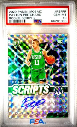 Payton Pritchard PSA 10 2020 Mosiac Rookie Scripts Prizm Rookie Auto Pop 1/3