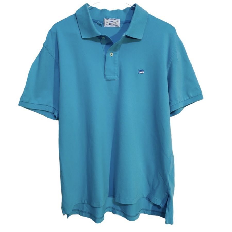 Southern Tide Aqua Blue Cotton Skipjack Polo Shirt