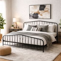 King size bed frame black 1000 lbs capacity