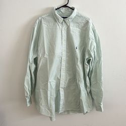 Ralph Lauren Mint Green Long Sleeve Button Down Shirt Size 3XLT