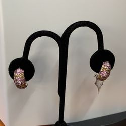 18k WG Diamond/ Colored Stones Earrings 