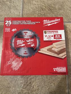 Milwaukee 7-1/4 in. 24-Tooth Tungsten Carbide Wood Cutting Framing Circular Saw Blade (25-Pack)