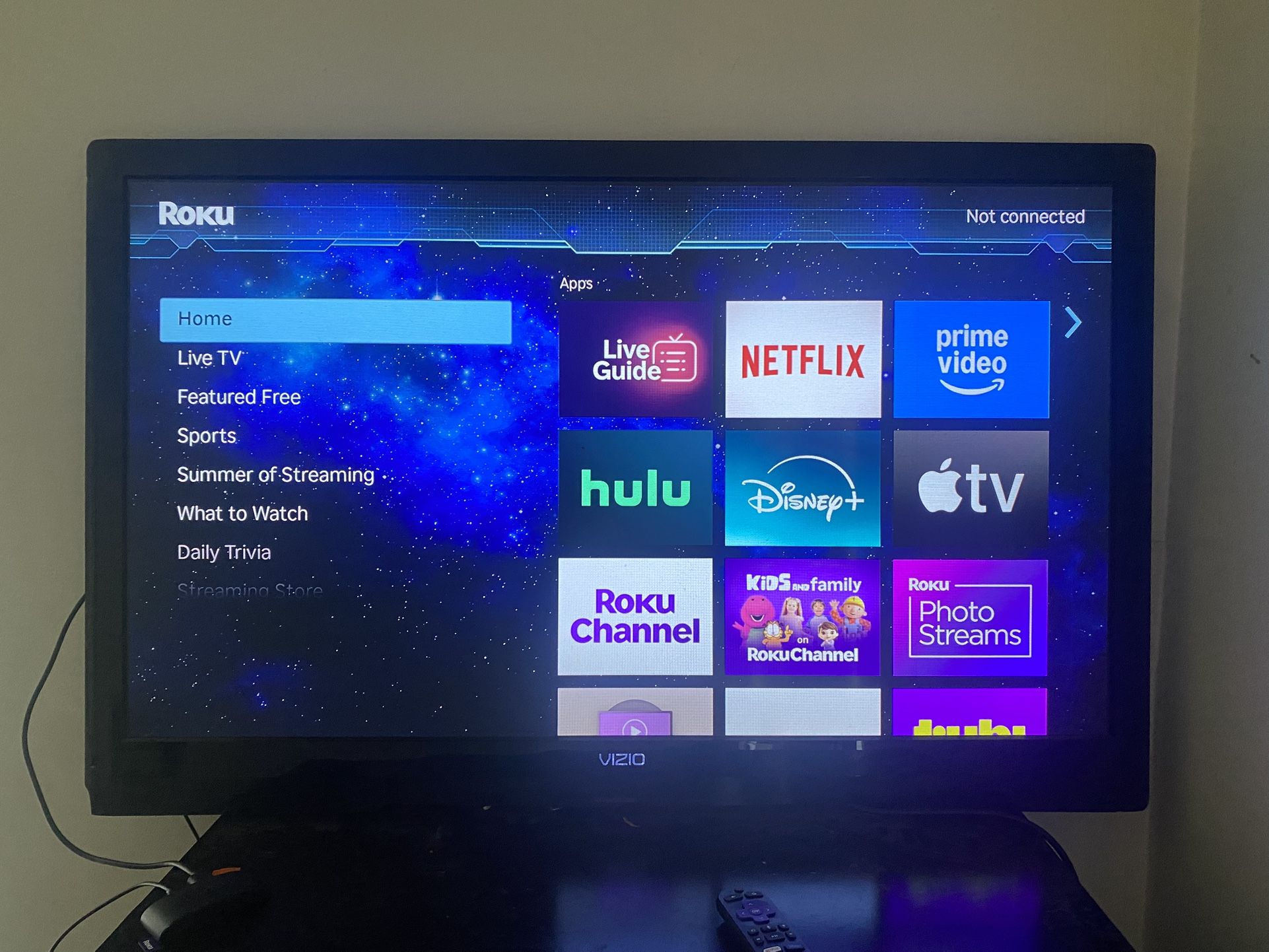 Black 40 Inch Vizio Tv