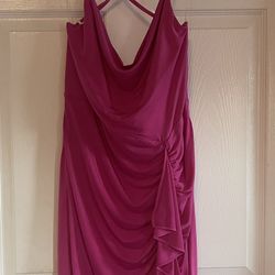 Brand New Fuchsia Ruched Party Dress Size 11/12