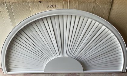 Arch window blind 72” x 36” with movable 2” slats white color