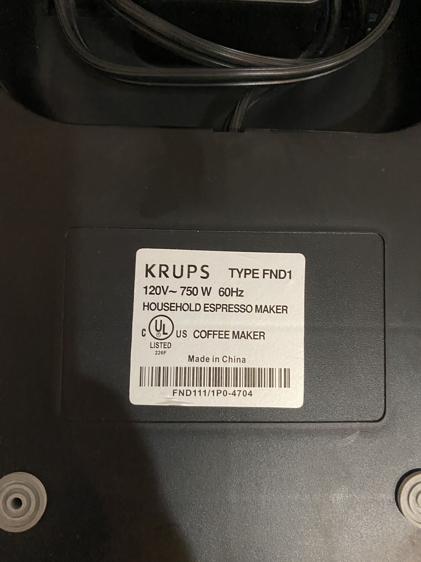 Krups Fnd1 Espresso Machine