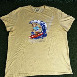 Polo Bear By Ralph Lauren T Shirt Surfing Surfboard Bear Yellow Men Size XXL SEE