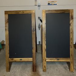 Wooden A-Frame Chalkboard Signs – Set of 2