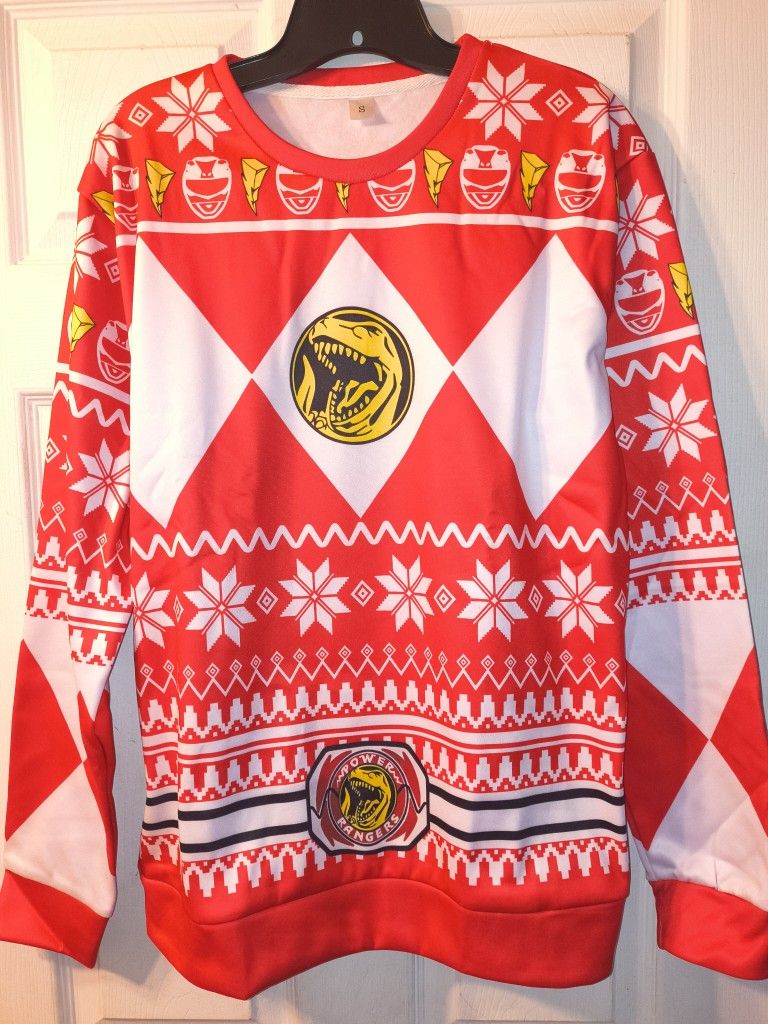Mighty Morphin Power Rangers Red Ranger Ugly Christmas Sweater