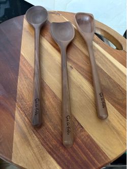 3 ps Sur La Table Walnut Sauté Spoons