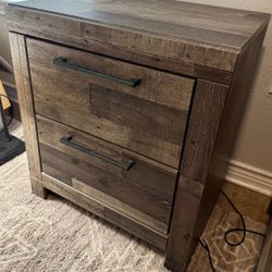 Two Drawer Night Stand Two Tones Grey Like New No Scratches 