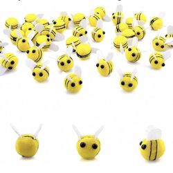 SaktopDeco 40 PCS Wool Felt Bees Felt for Crafts Mini Bee Plush Decor for Baby Shower Decorations Clothing Hat DIY Crafts