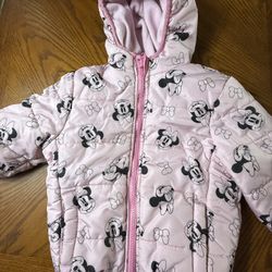 Minnie mouse Reversible puffer Jacket  2T  In very good condition